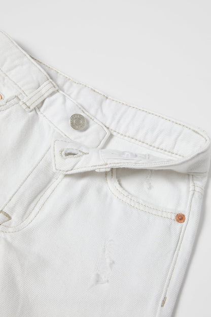Short jean roto blanco