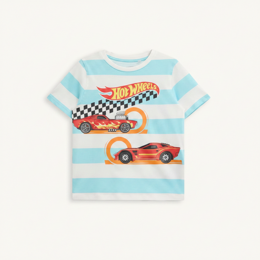 Polera hotwheels a rayas