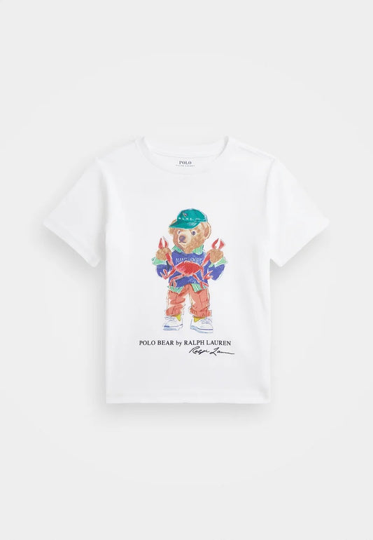 Polera polo bear blanca