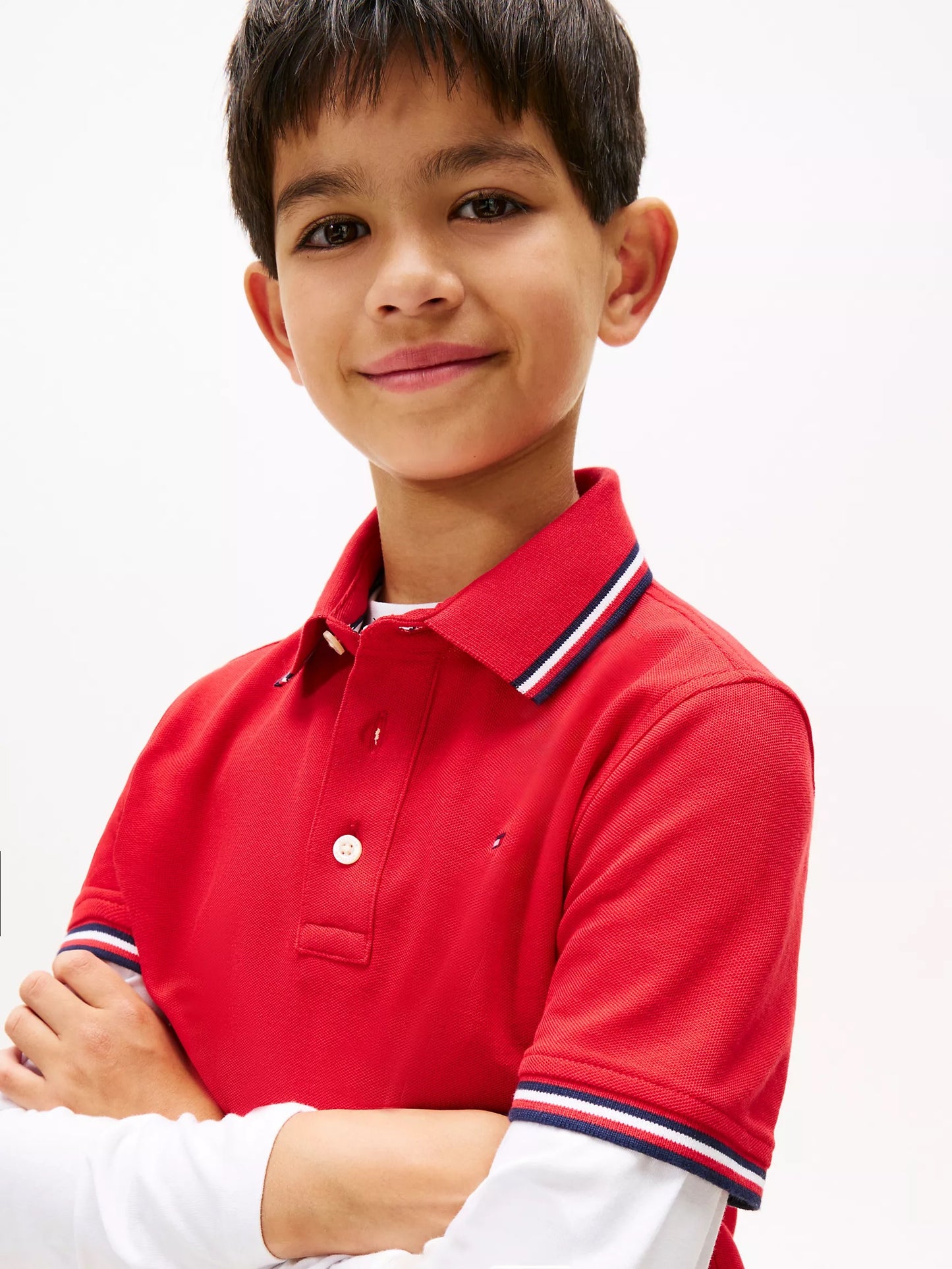 Polera con cuello roja