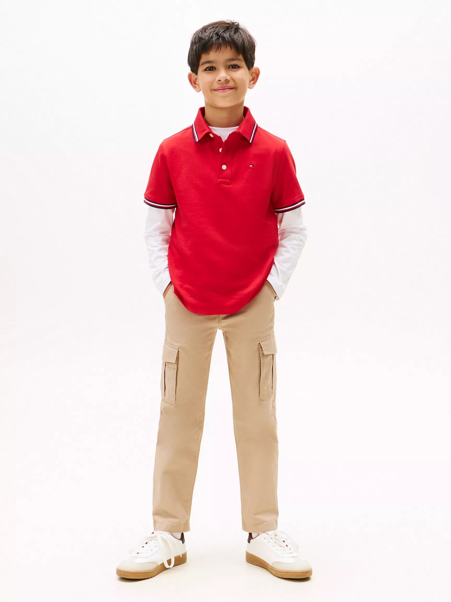 Polera con cuello roja