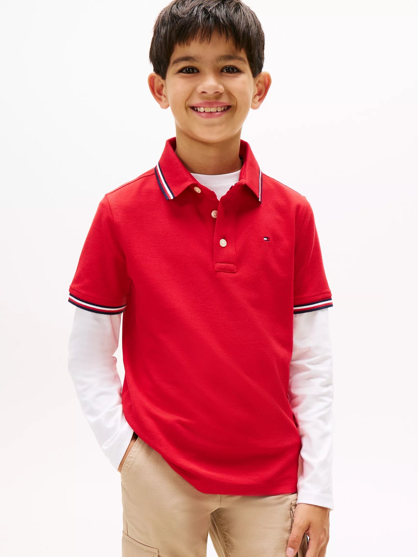 Polera con cuello roja