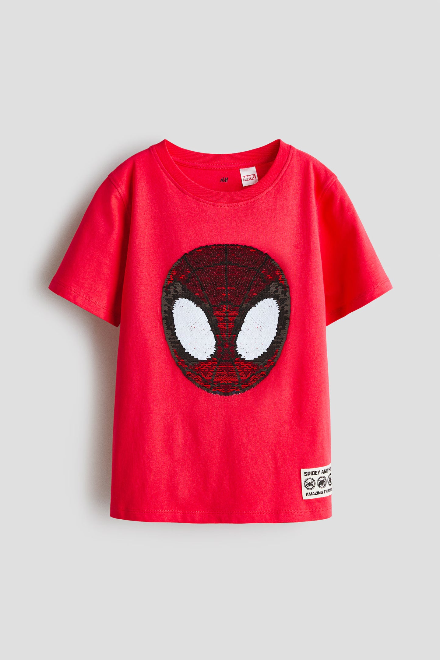 Polera spiderman con lentejuelas