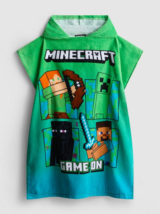 Poncho de toalla con capucha de Minecraft