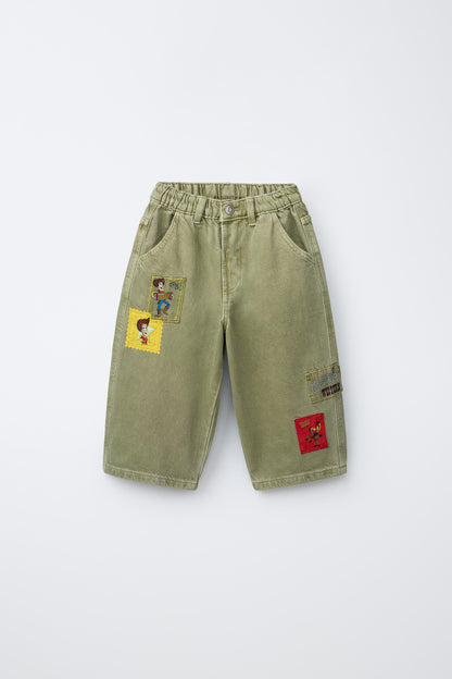 Pantalón jean baggy parches