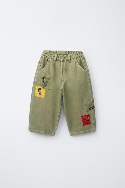Pantalón jean baggy parches