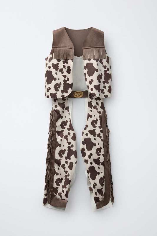 DISFRAZ COWBOY ESTAMPADO ANIMAL FLECOS