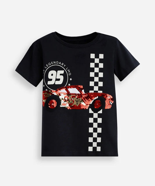 Polera auto con lentejuelas
