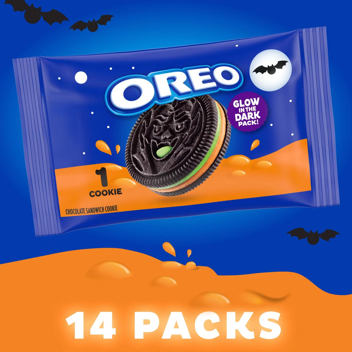 Galleta oreo crema verde y naranja