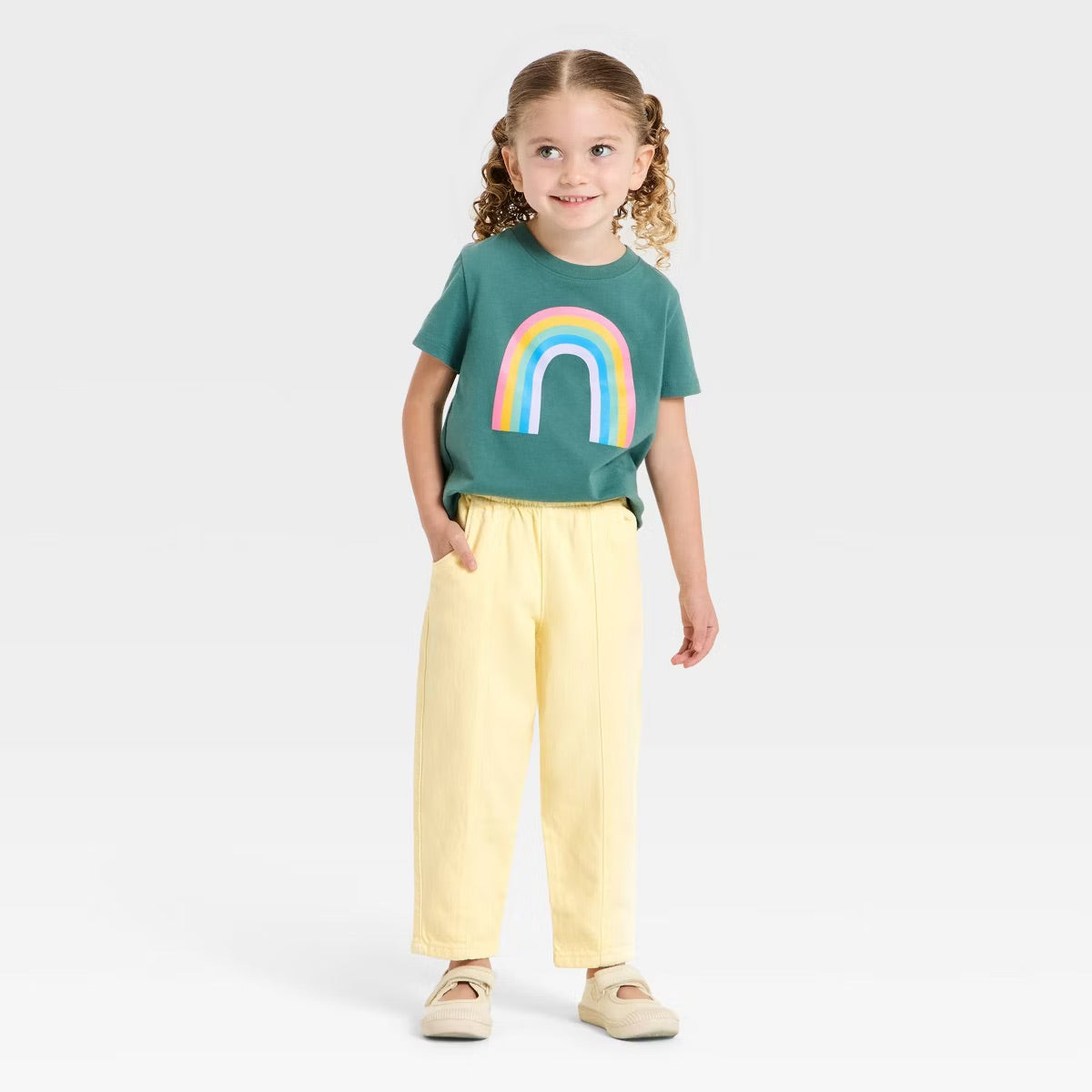 Pantalon relaxed fit amarillo