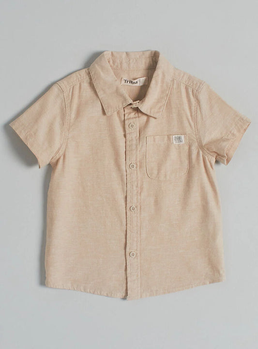 Camisa lino beige