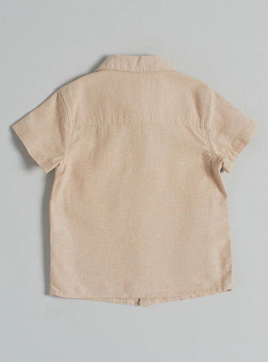 Camisa lino beige