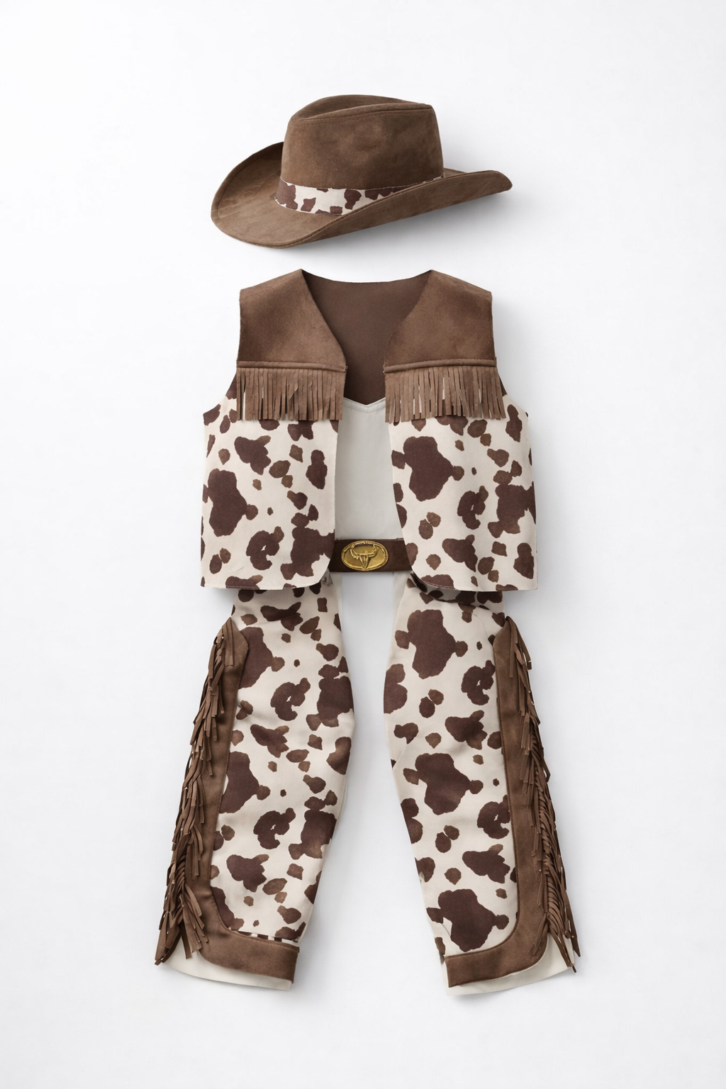 DISFRAZ COWBOY ESTAMPADO ANIMAL FLECOS