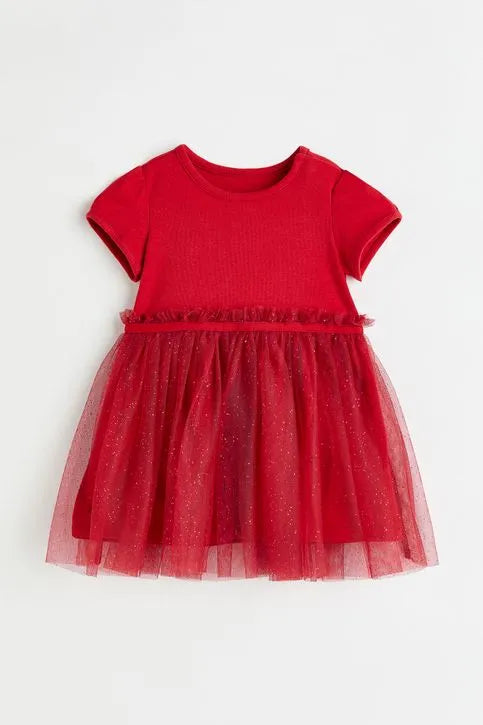 Vestido rojo con falda  tul