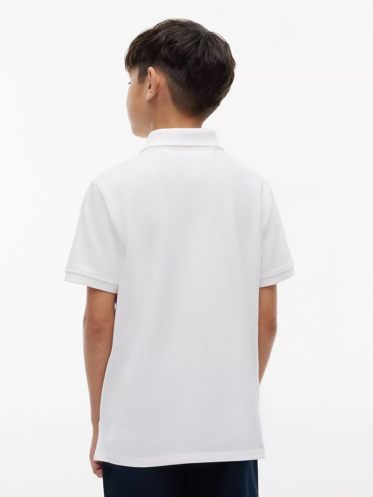 Polera con cuello colorblock blanca