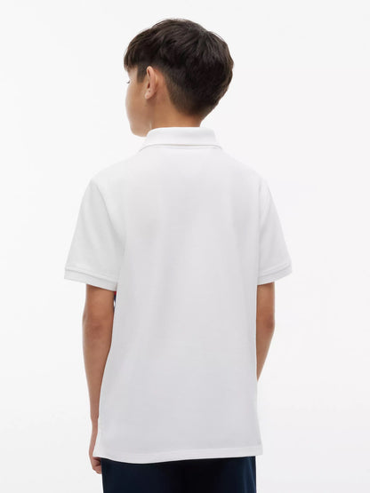 Polera con cuello colorblock blanca