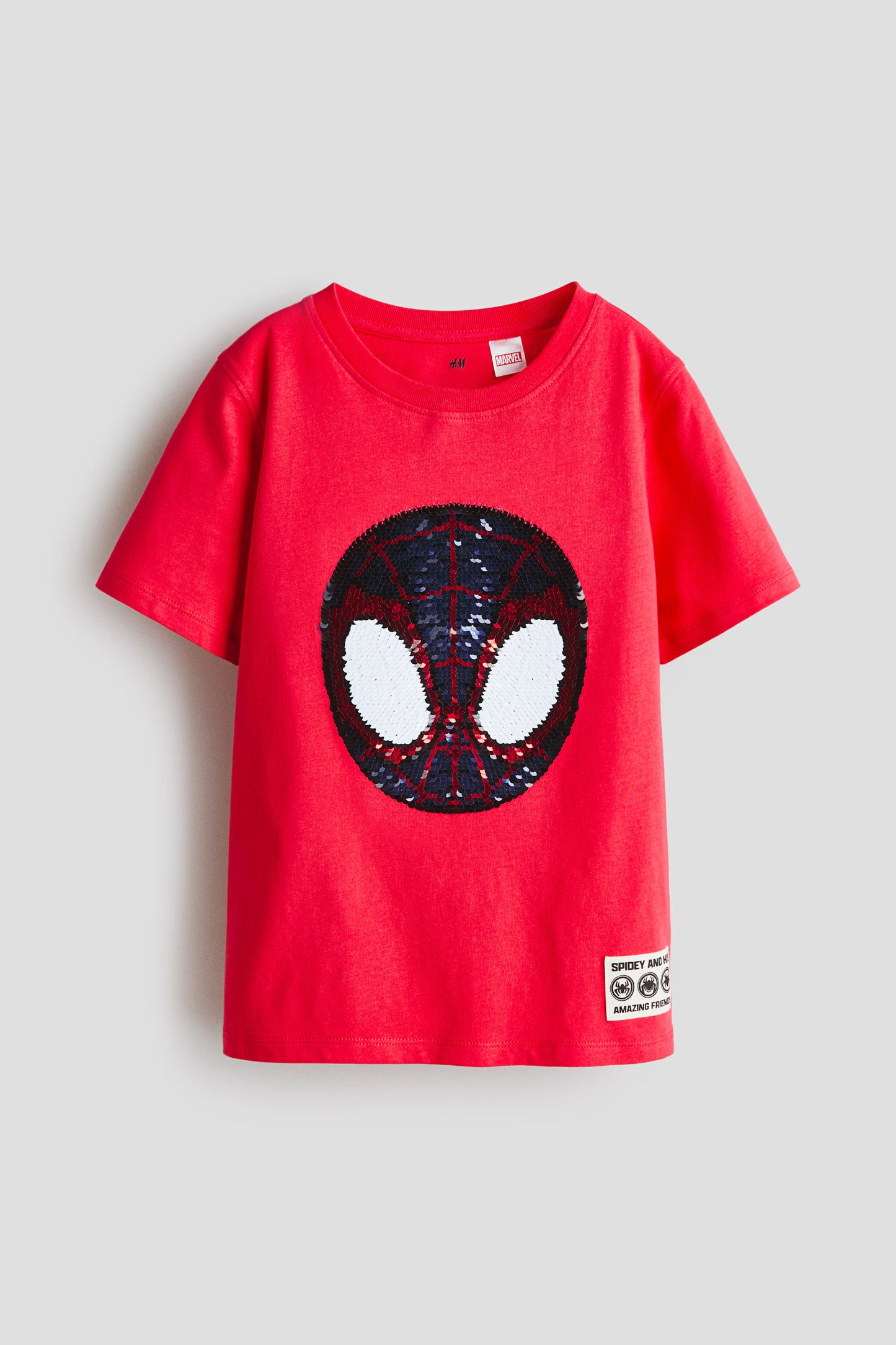 Polera spiderman con lentejuelas