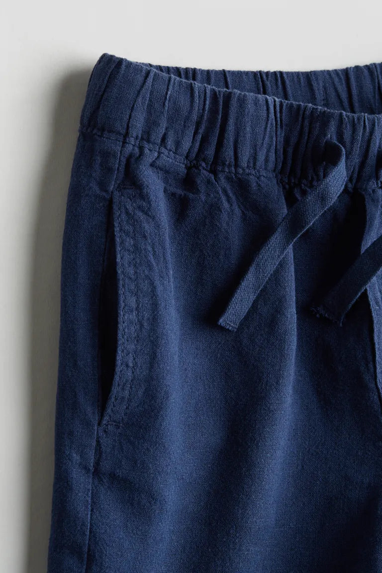 Short lino azul marino