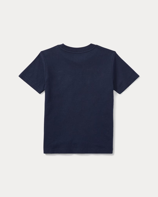 Polera con cuello redondo azul