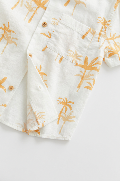 Camisa palmeras con lino