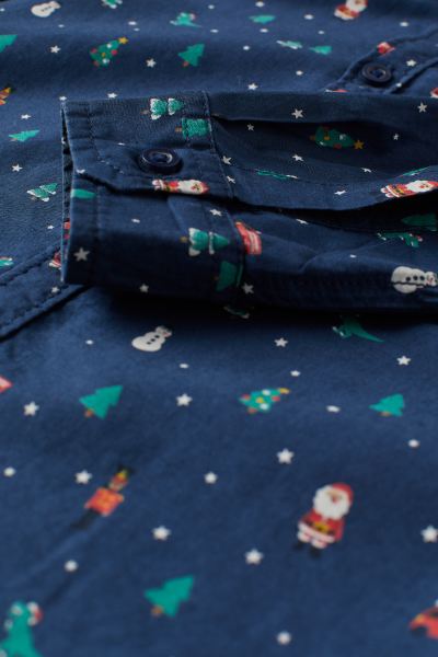 Camisa navidad azul