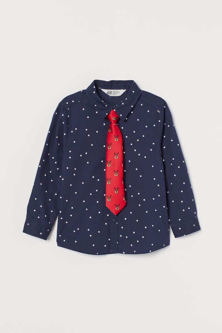 Camisa navidad azul